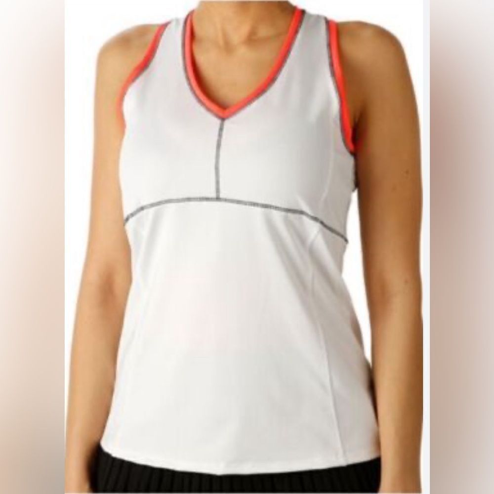 Lucky in love tennis C'est La Vie Collection: Hi Motion V-Neck Tank Top S White